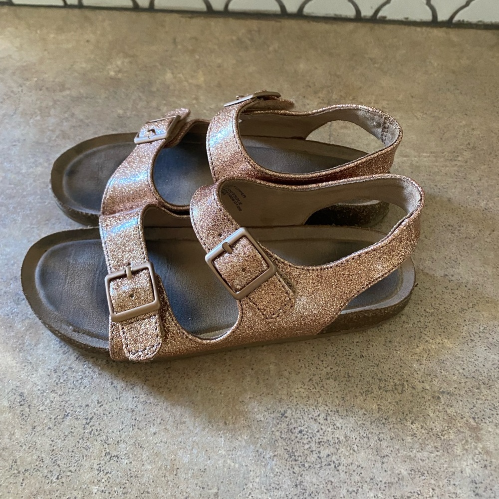 Cat & Jack girls 12 gold sparkly sandals